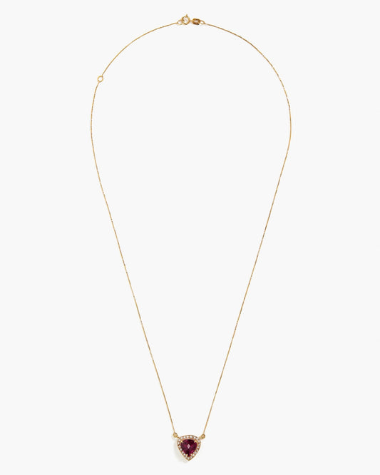 colar em ouro 18k de 40/46cm de turmalina rosa e brilhantes - Helen Gordilho