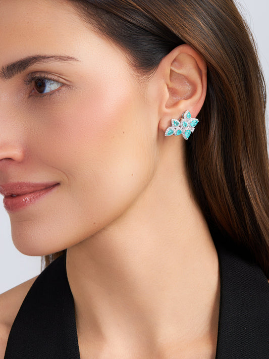 Teardrop cluster earring